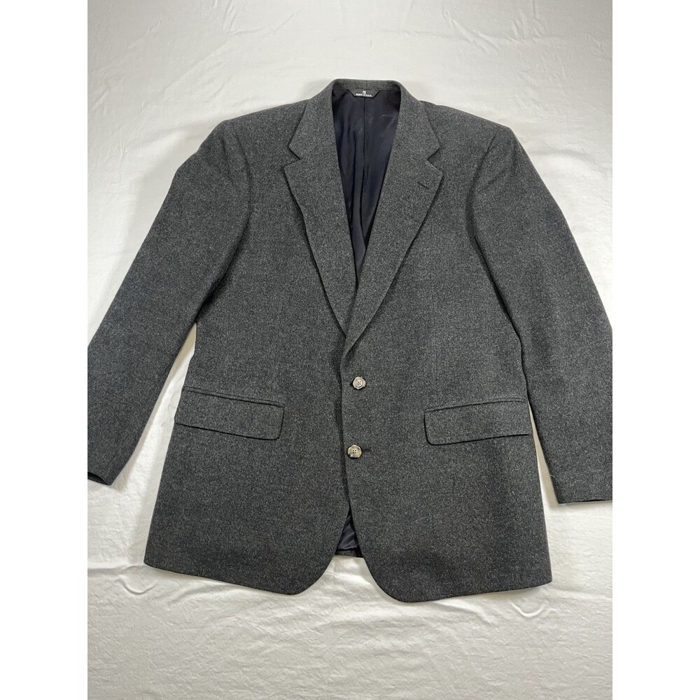 Polo University Club Ralph Lauren 44L Charcoal Gray Camel Hair Blazer USA Made